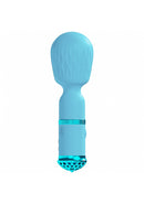 Loveline Velour Mini Wand Blue in a sleek design, featuring textured surface and powerful discreet vibrations for precise stimulation.