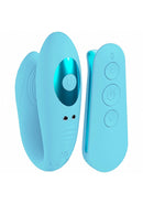 Loveline Charme Dual Motor Vibrator Blue with remote control, designed for enhanced pleasure and versatility.
