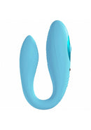 Loveline Charme Dual Motor Vibrator Blue, a double-ended silicone vibrator, features ergonomic design for enhanced pleasure.