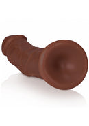 RealRock Realistic Skin Curved Dildo 6 inches Brown offering a lifelike design and textured detailing.