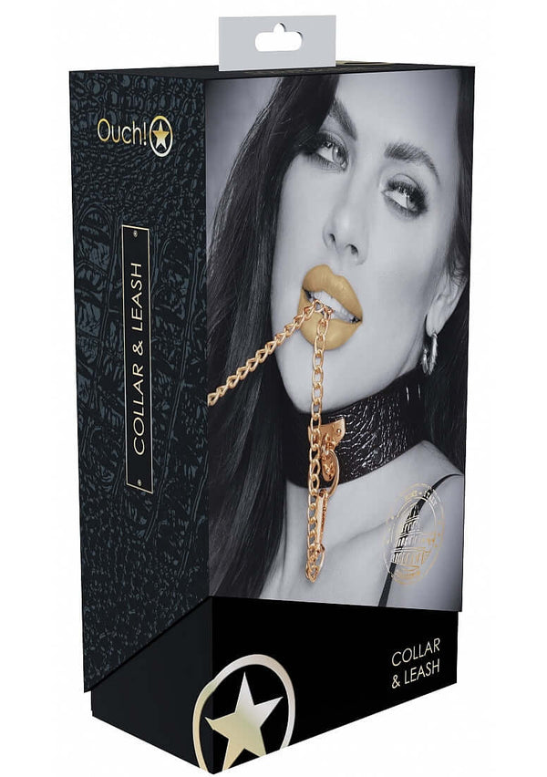 OUCH! ROME COLLECTION COLLAR W/ LEASH-1