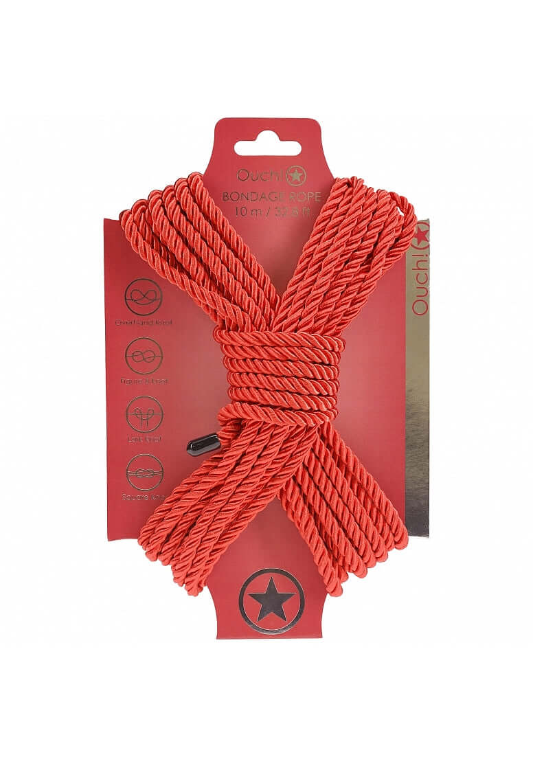 OUCH! BONDAGE ROPE 10 METERS RED-0