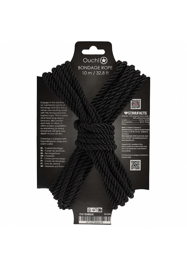 OUCH! BONDAGE ROPE 10 METERS BLACK-1