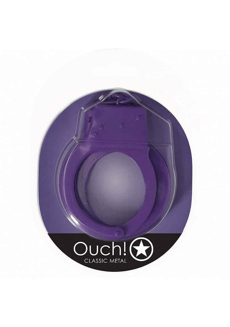 OUCH! CLASSIC METAL HANDCUFFS PURPLE-1