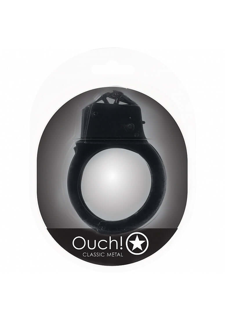 OUCH! CLASSIC METAL HANDCUFFS BLACK-1
