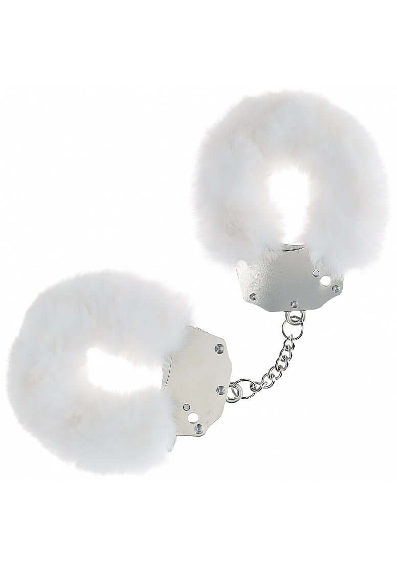 OUCH! HEAVY DUTY FLUFFY HANDCUFFS WHITE-0