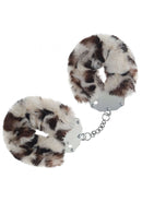 OUCH! HEAVY DUTY FLUFFY HANDCUFFS SNOW LEOPARD-0