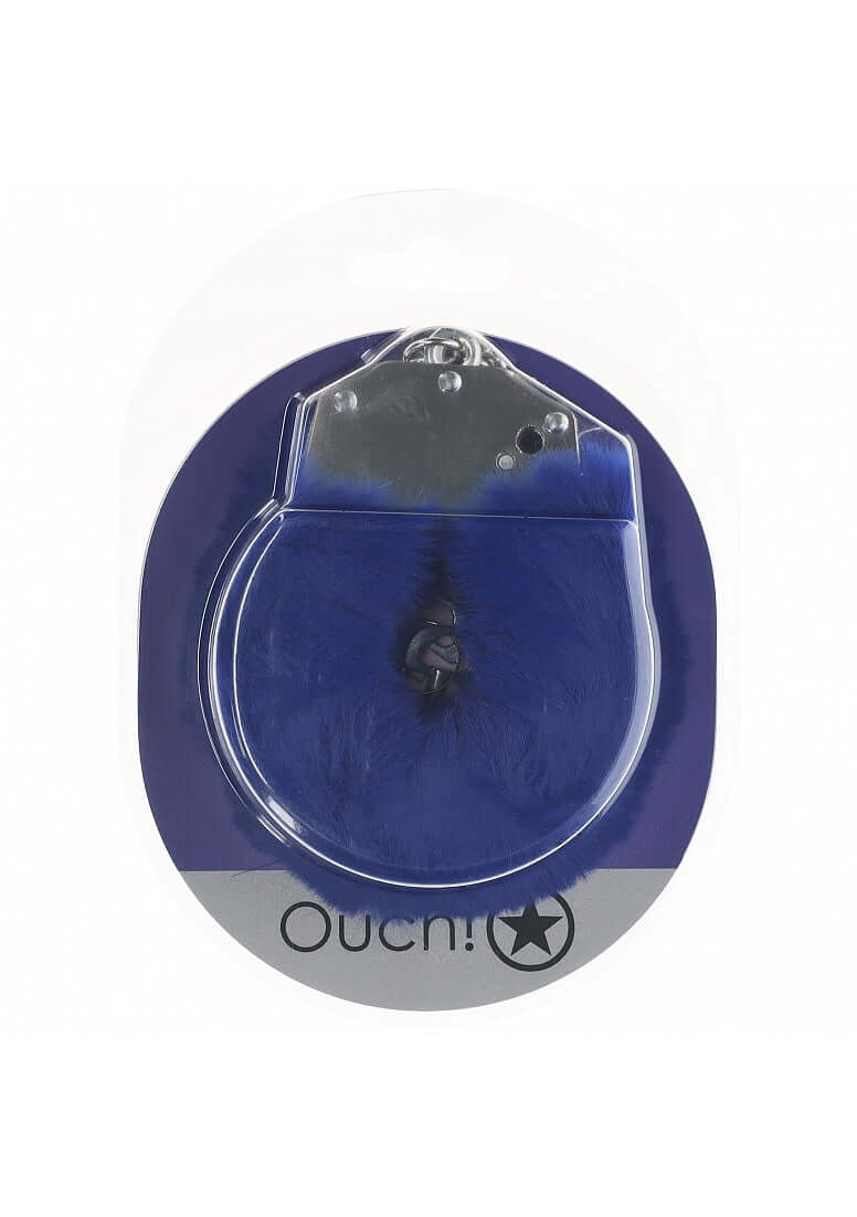 OUCH! HEAVY DUTY FLUFFY HANDCUFFS NAVY-1