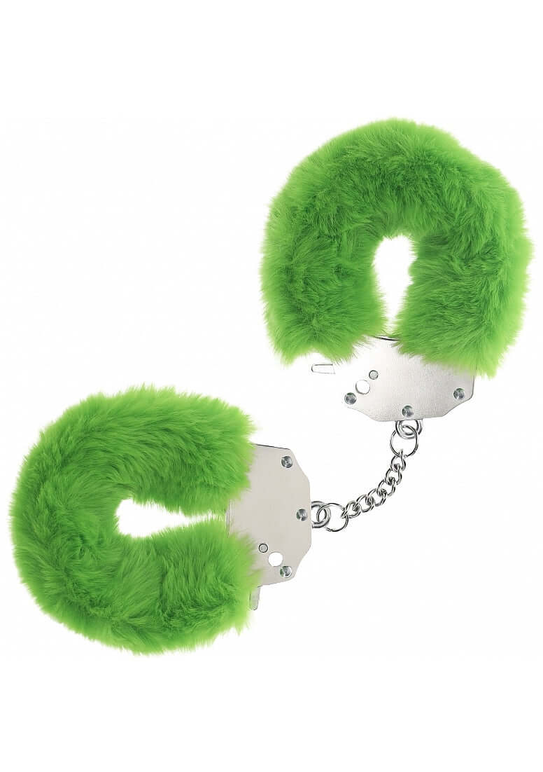 OUCH! HEAVY DUTY FLUFFY HANDCUFFS GREEN-0