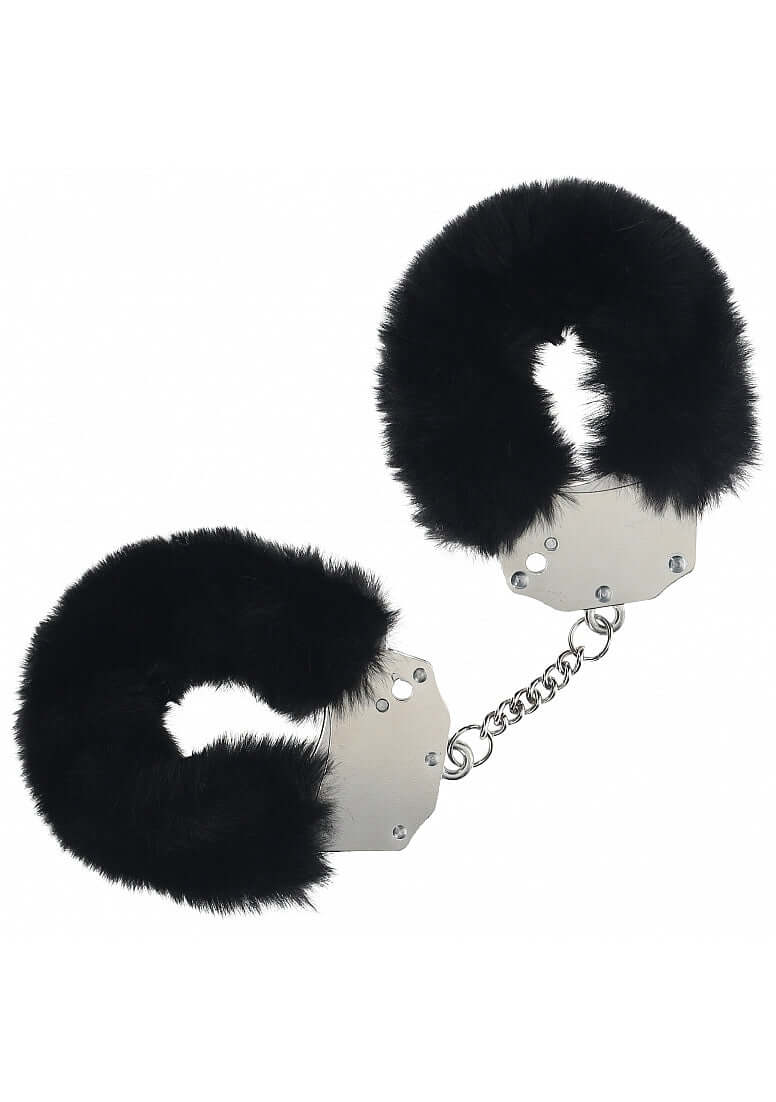 OUCH! HEAVY DUTY FLUFFY HANDCUFFS - BLACK-1