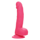 Neon Silicone Studs 6 Inch Pink - Realistic Silicone Pleasure Toy with Suction Base