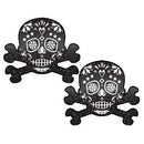 Glittering Candy Skull Pastease featuring bold design with black glitter finish and candy skull crossbone pattern.