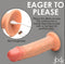 JOCK Real Skin 8” Vibrating Silicone Dildo - Ultra Realistic Dual Density, Suction Cup Base