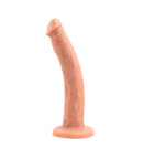 Vixen Slim Vixskin Realistic Curved Dildo 8.5 inch Vanilla, premium handcrafted dildo, skin-like silicone exterior.