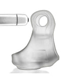 LED-enhanced Glowsling Clear Ice Cock Sling by Oxballs for added pleasure and fun.