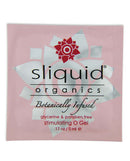 Sliquid Organics Stimulating O Gel 200 Pc Pillow Pack, aloe-based lubricant in a pink sachet.