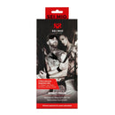 Sei Mio Strict Tease Ribbon Ties Blindfold & Tickler Kit packaging featuring sensual restraint play.