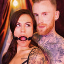 Sei Mio Open Invitation Sturdy O-Ring Gag displayed on a model, highlighting its secure and comfortable design.