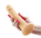 Hand holding a 7 inch vibrating dildo in vanilla color, featuring realistic details and a powerful suction base.