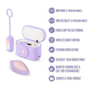 Play With Me Snapstar Vibrator Set Purple featuring mini wand, bullet vibrator and wireless remote in compact case.