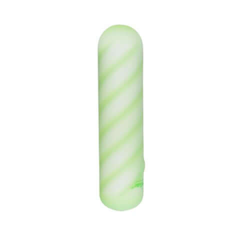 Softies Dual Layer Vibrating Bullet 4 inches Green, compact silicone vibrator for powerful pleasure.