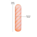 Softies Dual Layer Vibrating Bullet 4 inches Orange showing height of 105 mm and diameter of 25 mm, designed for powerful sensations.