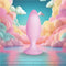 Softies Dual Layer Butt Plug 4 inches Pink surrounded by pastel-colored clouds and a dreamy background.