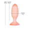 Softies Dual Layer Butt Plug 4 inches Orange with dimensions and design details.