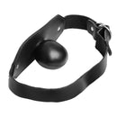 Strict Leather Stuffer Mouth Gag Small featuring a padded stuffer and black leather strap, designed for comfortable restraint.