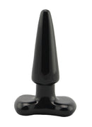 Spartacus Spade Glass Anal Plug Black Small, sleek glass anal toy with a tapered spade design for comfortable insertion.