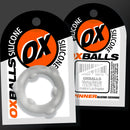 Oxballs Spinner Single Silicone Cock Ring Vapor with packaging, showcasing its durability and flexible design.