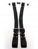 Command Bondage Door Cuffs featuring industrial strength nylon straps and secure acrylic tube design for BDSM enthusiasts.