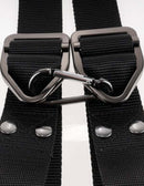 Close-up of Command Bondage Door Cuffs featuring industrial-strength nylon straps and metal attachments.