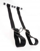 Command Bondage Door Cuffs featuring industrial-grade nylon straps and high-strength acrylic tubes for secure restraint.