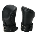 Strict Leather Deluxe Padded Fist Mitts Small Medium Black for bondage enthusiasts, ensuring comfort and restrictiveness.
