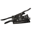 Strict Leather Premium Suspension Wrist Cuffs made of black leather with D-ring connection for secure restraint.