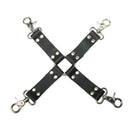 Strict Leather Hog-Tie Bondage Restraint Black with rotating snap hooks for bondage play.