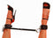 Black steel spreader bar with fettered legs in high heels, emphasizing BDSM and fetish exploration.