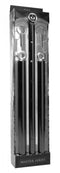 Master Series Black Steel Adjustable Spreader Bar packaging, designed for BDSM and fetish exploration.