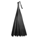 Strict Leather 24 Inch Black Leather Flogger with 18 angle-cut tails and leather-wrapped handle.