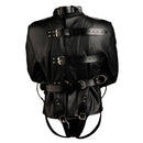 Strict Leather Premium Straightjacket Large Black featuring leather material and sturdy straps for full-body restraint.