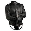 Strict Leather Premium Straightjacket Large Black on display, showcasing full-body restraint and sturdy leather design.