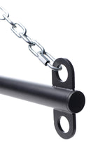 Master Series Levitate 36 Inch Steel Suspension Bar Black with chain attachment, designed for restraint play.