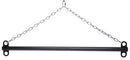 Master Series Levitate 36 Inch Steel Suspension Bar Black with chain and attachment points for restraint play.