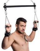 Master Series Levitate 36 Inch Steel Suspension Bar Black used for restraint play with chains and grips.