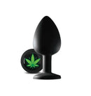 Medium silicone anal plug with cannabis leaf charm for playful energy and comfortable use