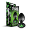 Medium silicone anal plug with cannabis leaf charm from Stoner Vibes, featuring smooth body-safe design and flared base.