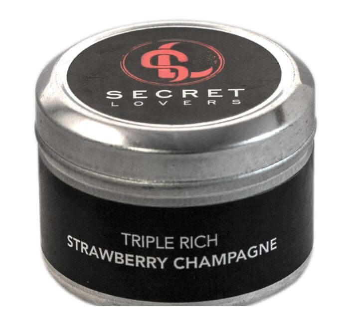 SECRET LOVERS STRAWBERRY CHAMPAGNE MINI EDIBLE MASSAGE CANDLE 1OZ-0