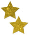 Gold glitter star pasties by Pastease, waterproof and latex-free, ideal for parties and festivals.