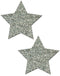 Pastease Rockstar Silver Star-Shaped Pasties with Skin-Safe Adhesive - Latex-Free and Waterproof